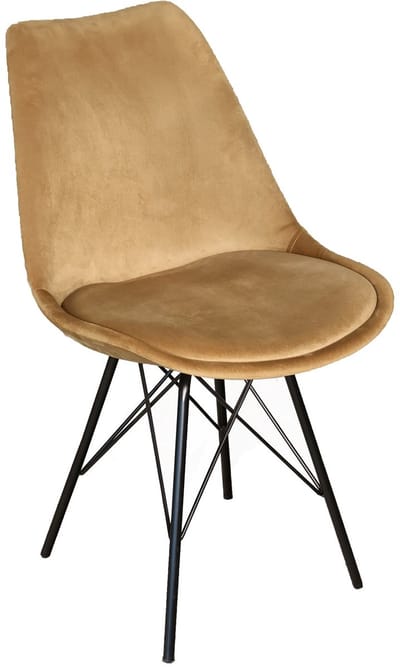 SET DEAL: 4 stuks Eetkamerstoel Viga bruin velvet eetstoel zetel