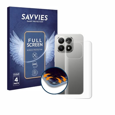 Savvies - Screenprotector voor Xiaomi 15T (Achterkant) - Folie Beschermfolie transparant volledig dekking 4 Stuks