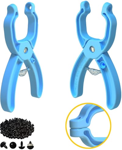Blauw Veiligheidsogen Gereedschap - Voor het bevestigen van ogen op poppen - 2 stuks