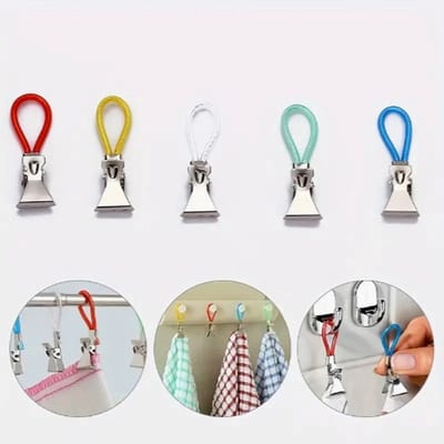 Handdoekknijpers / Theedoekhaakjes – 5 stuks – Clips voor ophangen van hand- & theedoeken