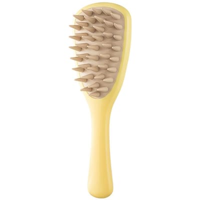 Lange steel shampoo borstel siliconen hoofdhuid massage kam haar wasborstel hoofd massager haar accessoires geel