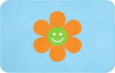 Badmat 80x50 cm - Antislip - Bloem - Smiley - Kleurrijk - Badmatten voor badkamer - Badkamermat - Douchemat - Badkamer mat