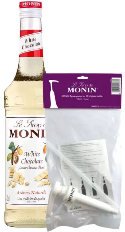 Monin Siroop White Chocolate (70 cl) + pompje (10ml)
