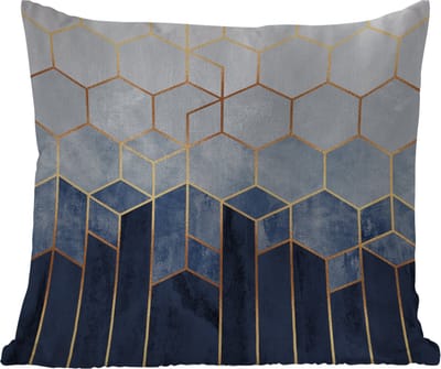 Buitenkussen - Hexagon - Gold - Luxe - Patronen - 45x45 cm - Weerbestendig