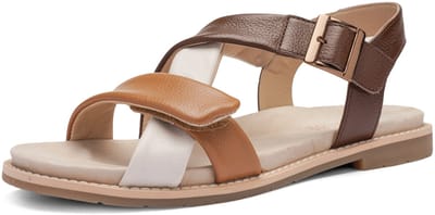Ara - 1253606 ELBA-S - Platte sandalen - Kleur: Bruin - Maat: 38