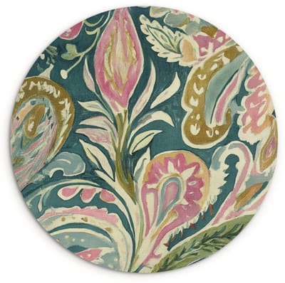 WallCircle® Wandcirkel 120x120 cm - Muurcirkel Patroon - Kleurrijk - Sierlijk - Groen - Muurdecoratie woonkamer - Wanddecoratie slaapkamer - Kamer decoratie accessoires - Ronde schilderijen XXL