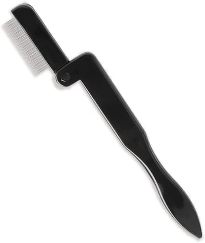 Wenkbrauwborstel - Wimperkam Make-upborstel - Wimpers Scheiden - Opvouwbaar Ontwerp - 1 stuk - Zwart