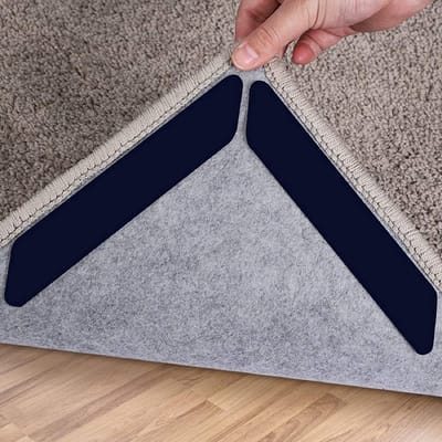 16 Pcs dubbelzijdige tapijt tape - wasbaar en herbruikbaar - houdt tapijt stevig op zijn plaats - voorkomt dat tapijt opkrult - geschikt voor gebruik op houten vloeren en tegels