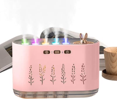 Luchtbevochtiger Slaapkamer - Vernevelaar Kamer - Rustgevende Sfeer - 7 Kleuren Verlichting - 700 ml Tank - Roze