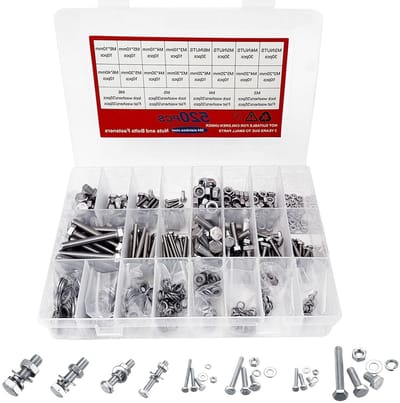 Complete Set van 520 Stuks Schroeven en Moeren M3 M4 M5 M6 met Onderleggers en Opbergdoos voor Diverse Klussen
