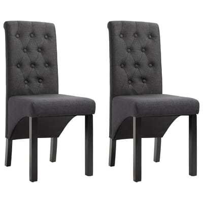 vidaXL - Eetkamerstoelen - 2 - st - stof - donkergrijs