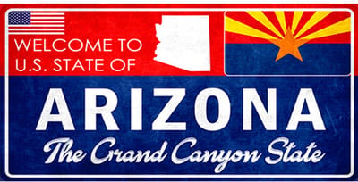 Signs-USA - Souvenir Kentekenplaat - metaal - Arizona - 15 x 30 cm