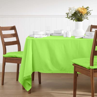Homescapes tafelkleed limoen - 137 x 137 cm, 100% katoen