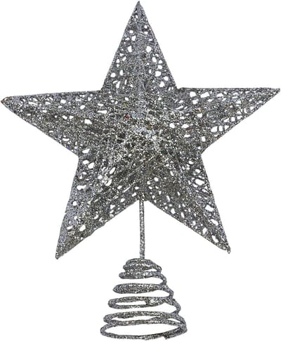 metalen kerstboomtop glitter kerstboomtop holle ster topper voor kerstfeest thuisdecoratie
