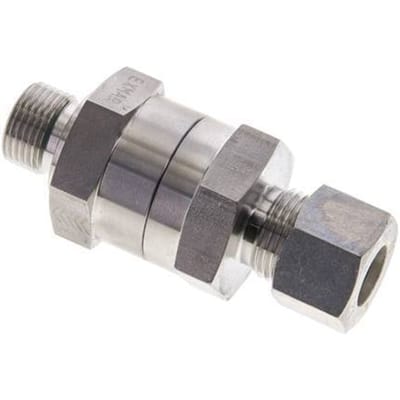 12L (M18x1.5) & G3/8'' Regeling-In RVS Terugslagklep Knelfitting Buitendraad 1-250 bar ISO 8434-1