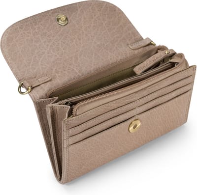 Bag2Bag Leren Klein Plat Schoudertasje Amalfi Grey Taupe