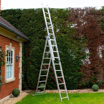 Home Master® 3-delige Reformladder – 10 Treden – 150 kg Draagvermogen – EN131-gecertificeerd – Antisliptreden – Auto-vergrendel Clips – Lichtgewicht Aluminium Ladder