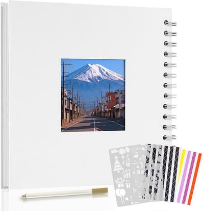 DIY Spiral Fotoalbum 21 x 21 cm met 40 Pagina's - Scrapbook voor Baby, Verjaardag en Kerstcadeau met Venster