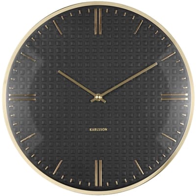 Karlsson Wandklok Riqueza - Zwart - Ø35cm - Wandklok Modern