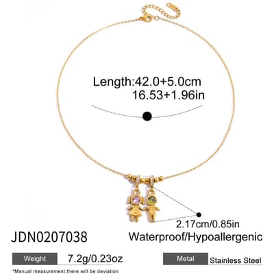 Youthway Leuke Zircon Jongen Meisje Hanger Ketting Voor Vrouwen Verguld Roestvrij Staal Ketting Eenvoudige Mode Sieraden Cadeau white