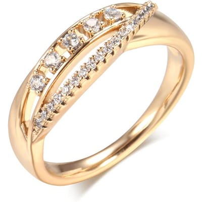Alliances de Mariage Tendance Couleur Or Rose pour Femmes Accessoires de Luxe Zircon Naturel Fête Quotidien Bijoux Fins 11 beige