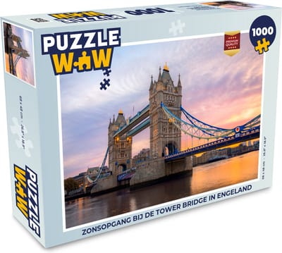 Puzzel Zonsopgang bij de Tower Bridge in Engeland - Legpuzzel - Puzzel 1000 stukjes volwassenen