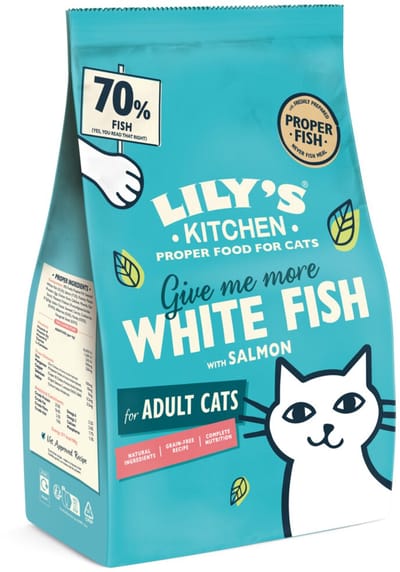 Lily's Kitchen Katenvoer Droog Adult Witvis & Zalm - 4 x 800 gr - Voordeelverpakking