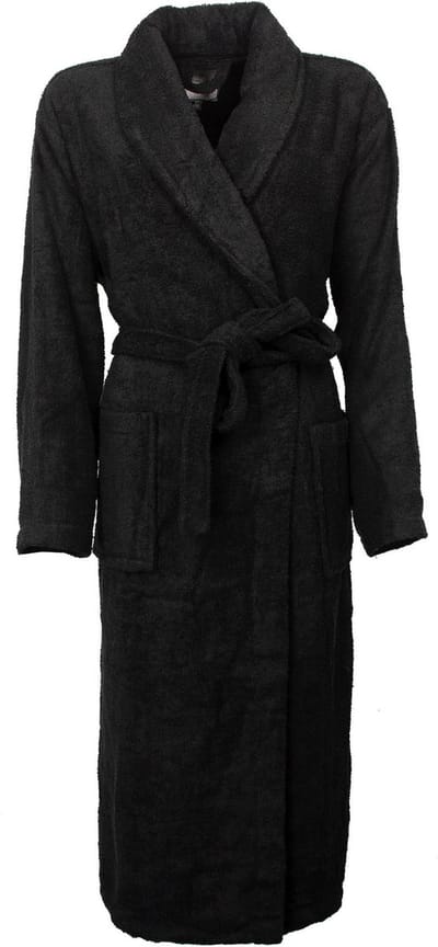Tenderness Dames Badjas - Katoen - Ceintuur Sluiting - Zwart - Maat S