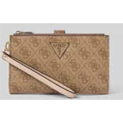 GUESS portemonnee Laurel II SLG Double Zip Organizer Latte Logo beige