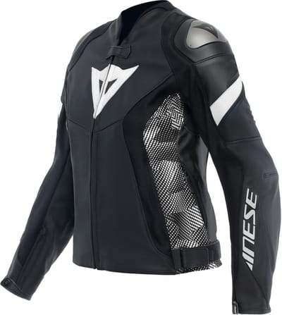 Dainese Avro WMN Leren 5 Jas Zwart Zwart Wit - Jas