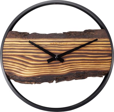 NeXtime Forest – Wandklok – 30 cm – Hout/Metaal – Bruin – Stil
