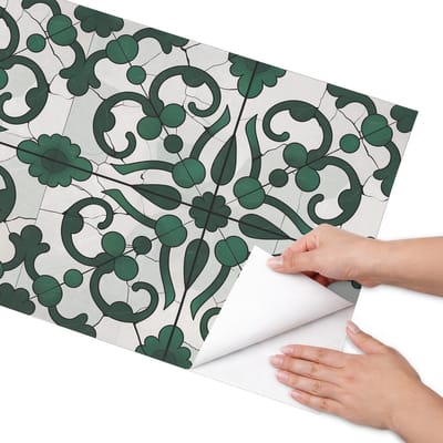Coloray Meubel Wrap Folie - Groente Meubelfolie - 50x100 cm - Meubel Wrap Folie Groene ornamenten - Plakfolie Meubels - Klassiek Meubelfolie - Decoratiefolie Zelfklevend - Slaapkamer decoratie - Achtergronden en patronen