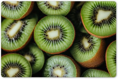 Placemats 45x30 cm - Placemat kunststof - 1 stuk - Kiwi - Fruit - Groen - Borden onderleggers - Decoratie voor op tafel - Keuken tafeldecoratie accessoires - Vinyl onderlegger - Tafelversiering