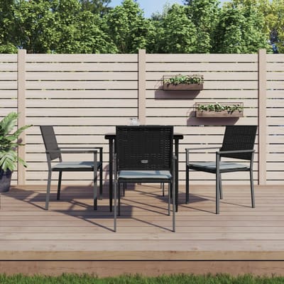 vidaXL - 5-delige - Tuinset - met - kussens - poly - rattan - en - staal