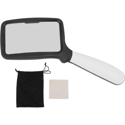 Opvouwbaar Handheld Vergrootglas met Licht 5 LED's 3X Groot Rechthoekig Leesvergrootglas met