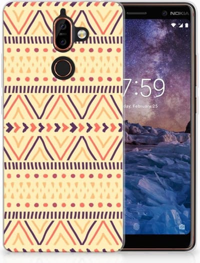 Back Cover voor Nokia 7 Plus TPU bumper Aztec Yellow