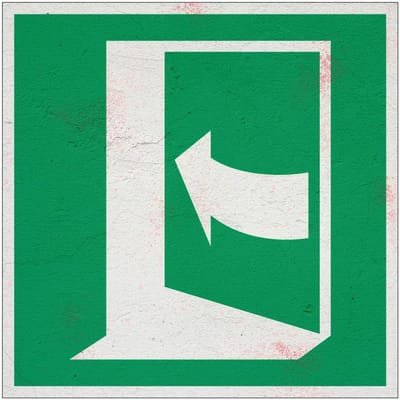 Deur links duwen bord – E022 | Forex Re materiaal | 10 x 10 cm