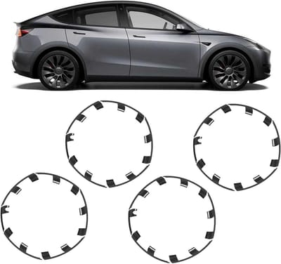 Hoogwaardige 21 Inch Velgenbeschermer met Weerbestendige Krassenbescherming en Hubcap Patch Vervanging voor Y Performance 2021-2023 (Carbon Patroon Zwart)