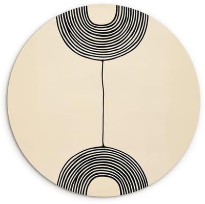 WallCircle® Wandcirkel 120x120 cm - Muurcirkel Geometrische bogen - Minimalistisch - Symmetrisch - Muurdecoratie woonkamer - Wanddecoratie slaapkamer - Kamer decoratie accessoires - Ronde schilderijen XXL