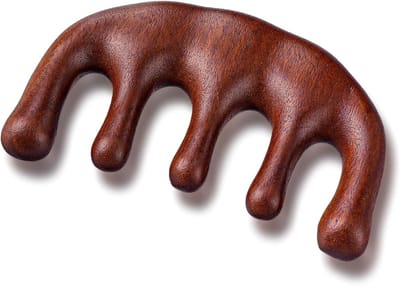 Houten Massagekam, Sandelhout Hoofdhoofdhuidkam, Geen statische kam met brede tanden voor hoofdhuid Hoofdhuidstimulatorkam Gua Sha Kam Lichaamsmassagetool (stijl A)
