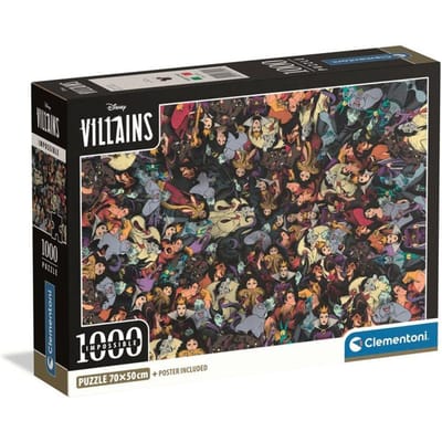 CLEMENTONI - Compact 1000 pieces - Impossible Disney Villains