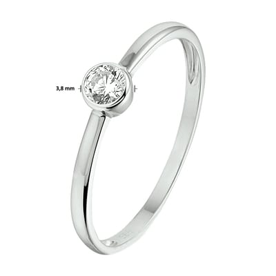 The Jewelry Collection Ring Zirkonia - Witgoud