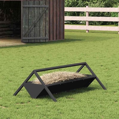 vidaXL - Voederbak - voor - vee - Zwart - 111 - x - 76 - x - 38 - cm - 10 - kg