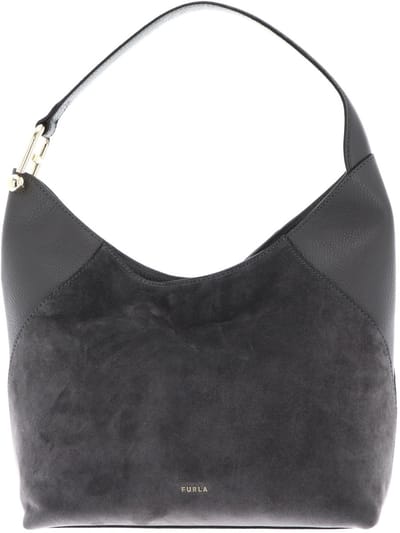 FURLA Leren schoudertas Lara Hobo Bag Toni Urban Gray donkergrijs