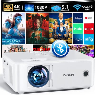 Draagbare Full HD 1080P Videoprojector met 5G WiFi & Bluetooth - 4K Ondersteuning - Thuisbioscoop & Scherm Spelen