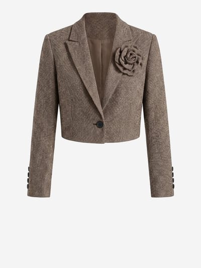 OMBRE Blazer - Regular Fit - Knopen - Effen Bruin XL