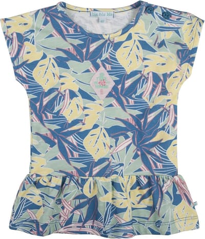 Jurk - Print all over - Bloemen - Korte mouwen - 1 jaar 80