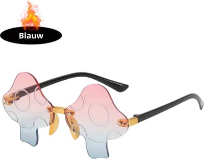 Bovista - Festival Bril - Rave - Space - Techno - Freaky Glasses - Heren - Dames - Zonnebril - Roze Blauw
