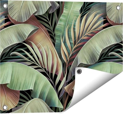 Gards Tuinposter Tropische Bladeren - 50x40 cm - Tuindoek - Tuindecoratie - Wanddecoratie buiten - Tuinschilderij