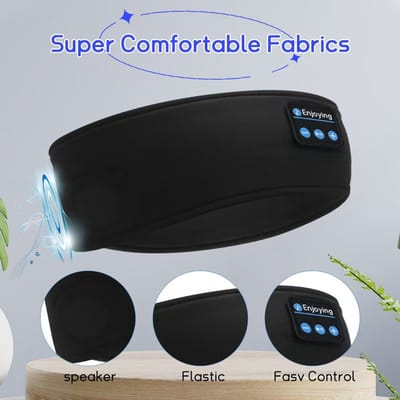 Draadloze slaapkoptelefoon, bluetooth sport hoofdband koptelefoon, ultradunne high-definition stereo luidspreker, zeer geschikt voor slapen, sporten, joggen, yoga, slapeloosheid, vliegreizen, meditatie (zwart)